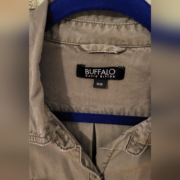 Buffalo David Bitton Women's Casual Olive Green Button Down Shirt - Picture 2 of 5